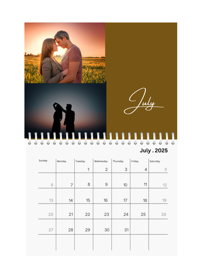 Color Block Seasonal Wall Photo Calendar 2025