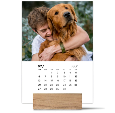 Wood Block Desk Calendar 2025