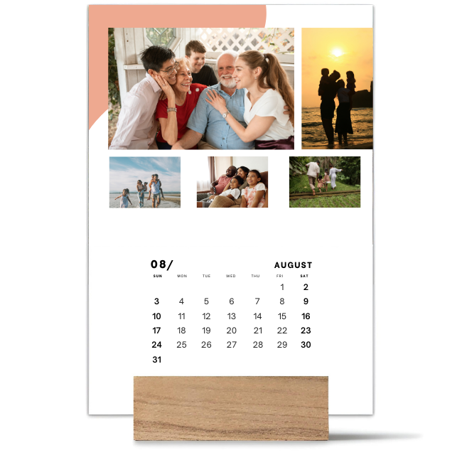 Wood Block Desk Calendar 2025