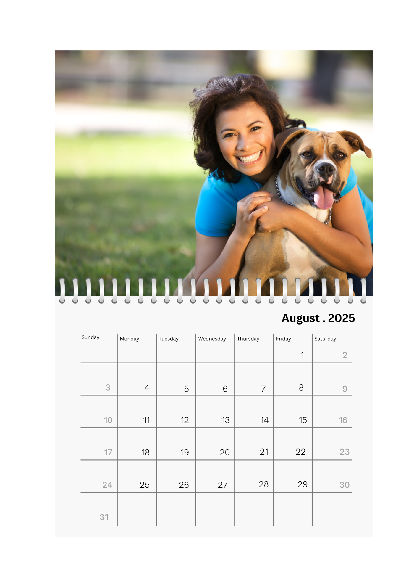 Full Photo Wall Calendar 2025