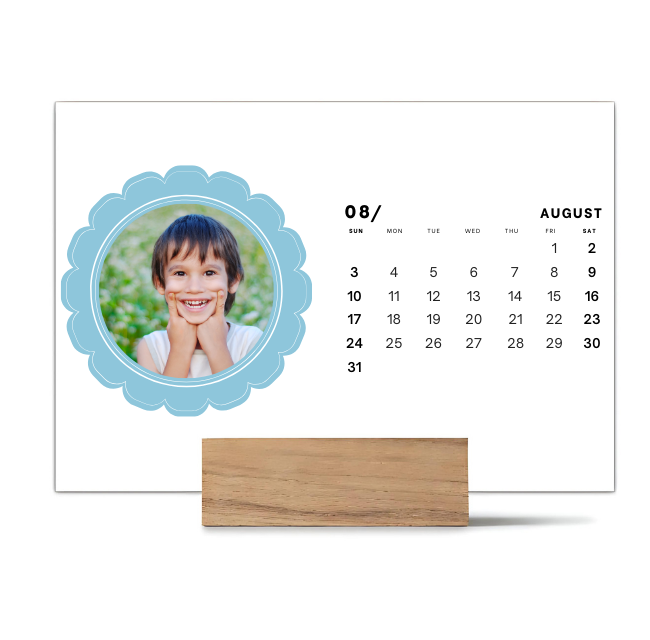 Wood Block Desk Calendar 2025