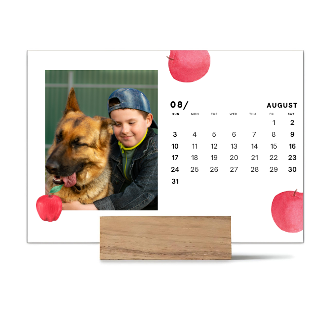 Wood Block Desk Calendar 2025