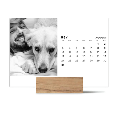 Wood Block Desk Calendar 2025