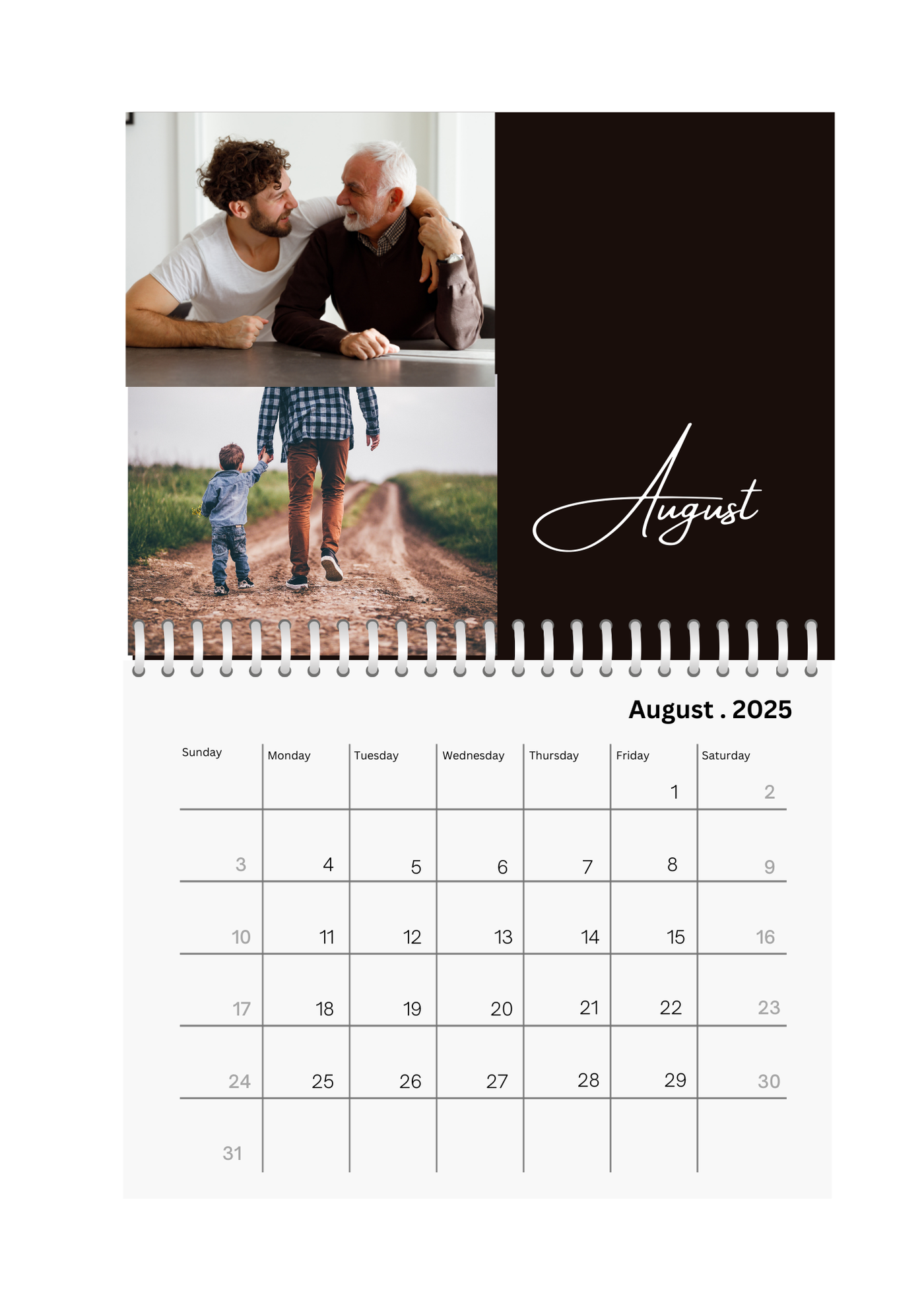 Color Block Seasonal Wall Photo Calendar 2025