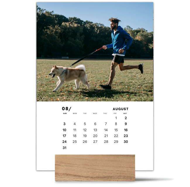 Wood Block Desk Calendar 2025