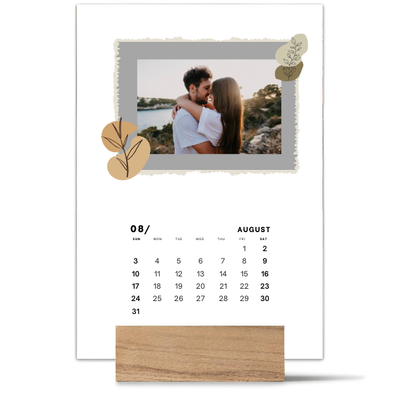 Wood Block Desk Calendar 2025