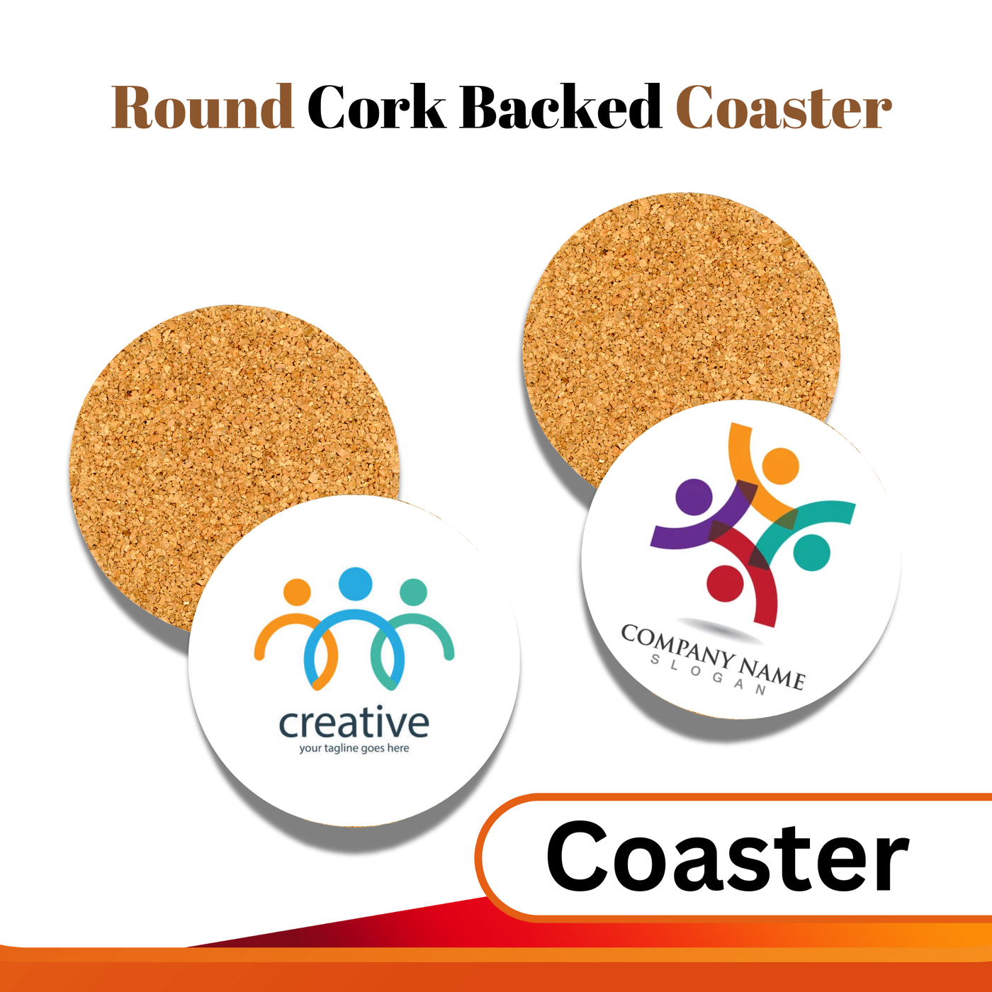 Round Cork Backed Coaster