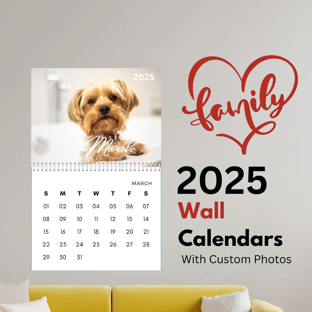 Modern Simple Playful Script Family Photos Calendar 2025