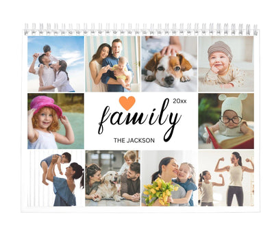 Modern Simple Playful Script Family Photos Calendar 2025