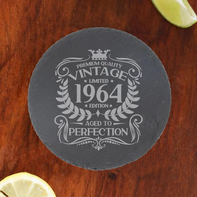 Vintage 1964 Beer Pint Glass & Coaster Set: 60th Birthday Gift – Aged to Perfection