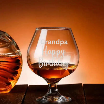 Personalised Engraved Brandy Cognac Glass Birthday Retirement Fathers Day Gifts