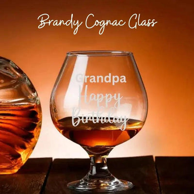 Personalised Engraved Brandy Cognac Glass Birthday Retirement Fathers Day Gifts