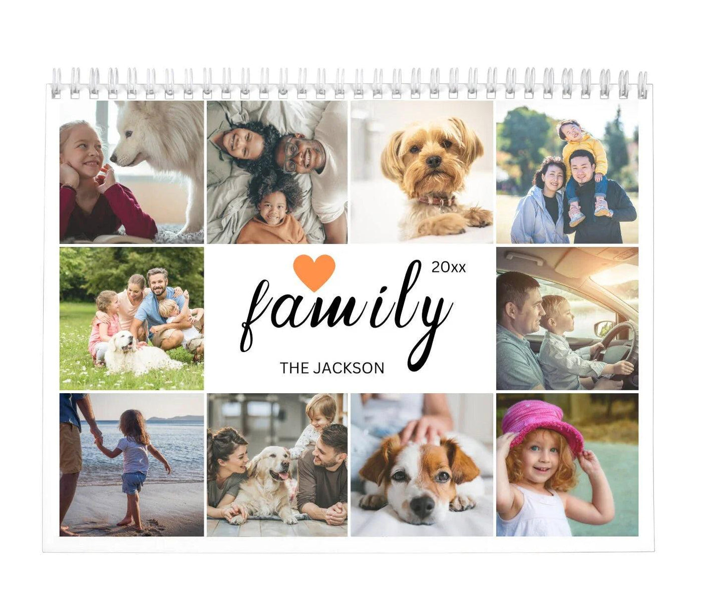 Modern Simple Playful Script Family Photos Calendar 2025