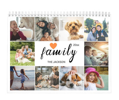 Modern Simple Playful Script Family Photos Calendar 2025