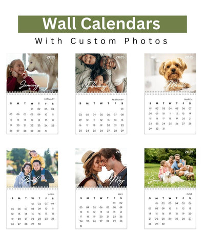 Modern Simple Playful Script Family Photos Calendar 2025