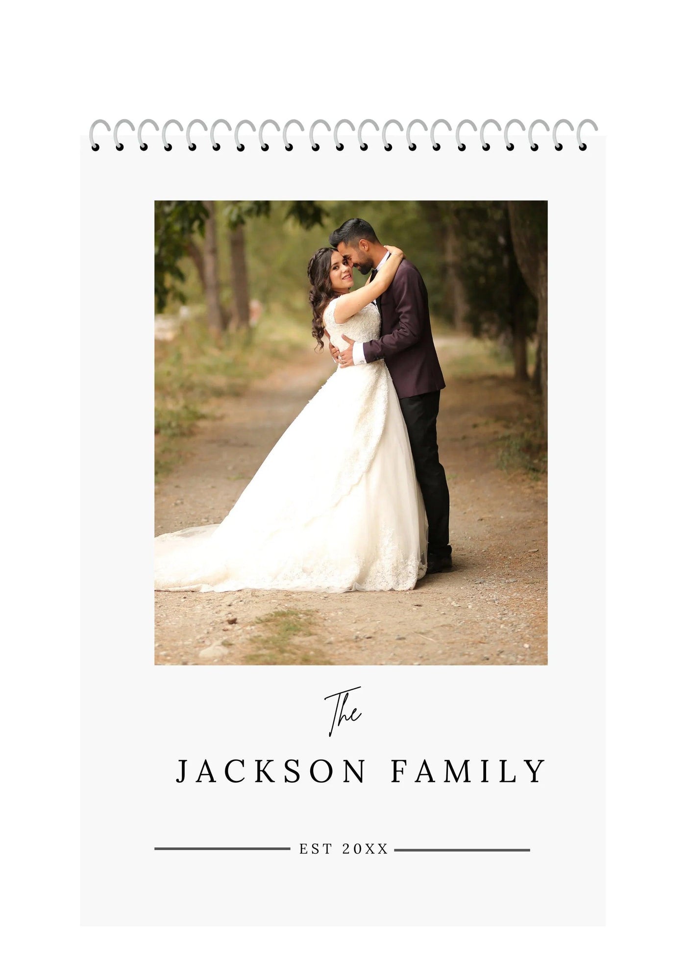 Modern Elegant Wedding Newlyweds Photo Calendar 2025