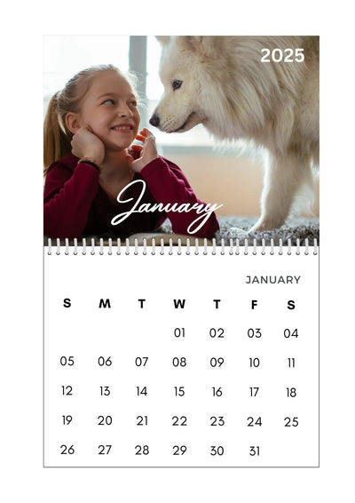 Modern Simple Playful Script Family Photos Calendar 2025