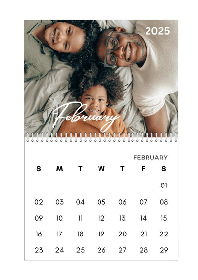 Modern Simple Playful Script Family Photos Calendar 2025