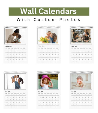 Modern Simple Playful Script Family Photos Calendar 2025