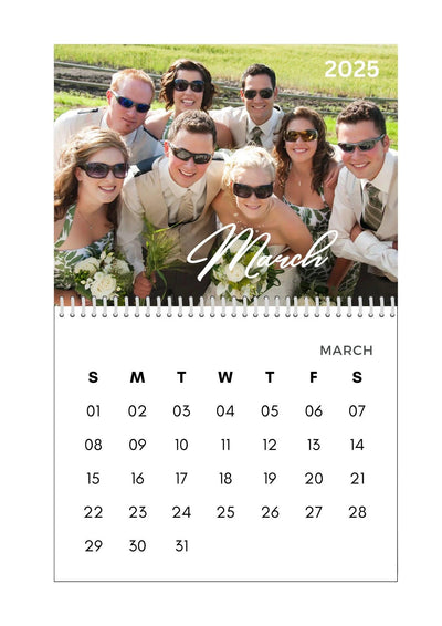 Modern Elegant Wedding Newlyweds Photo Calendar 2025