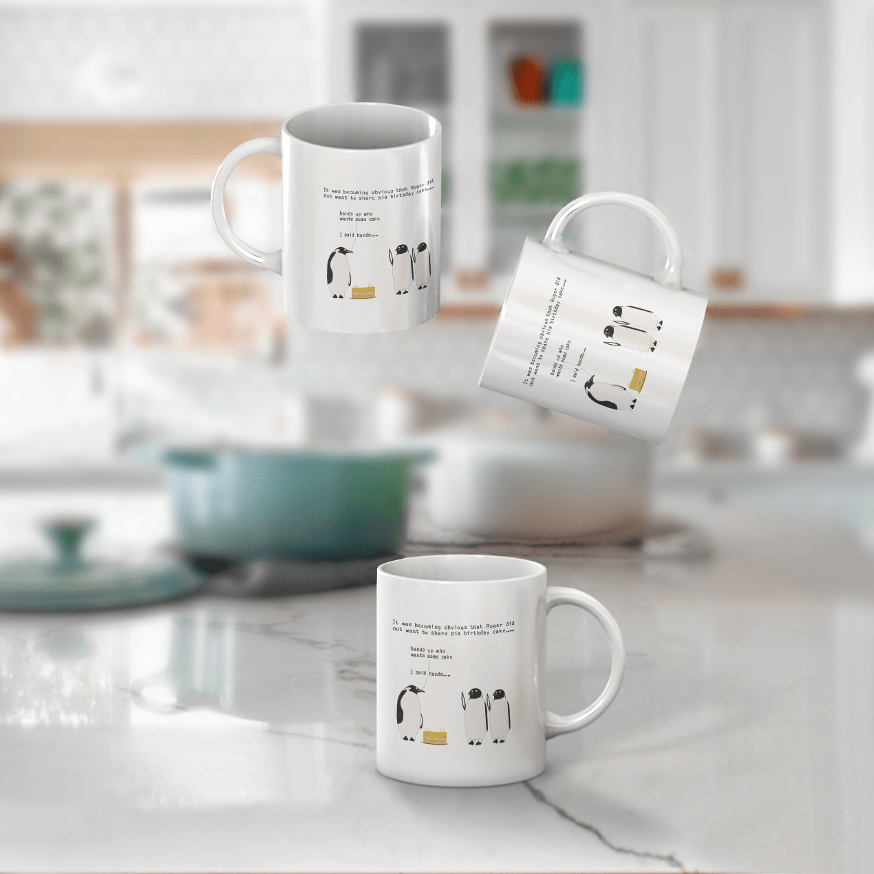 Personalized Happy Birthday Penguin Mug - Custom Gift for Him & Her