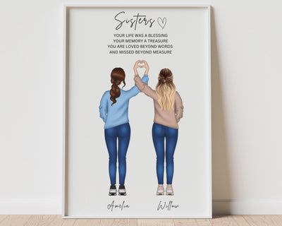 Sister Gift - Personalised Gift Sister print, gifts for her,Sisters