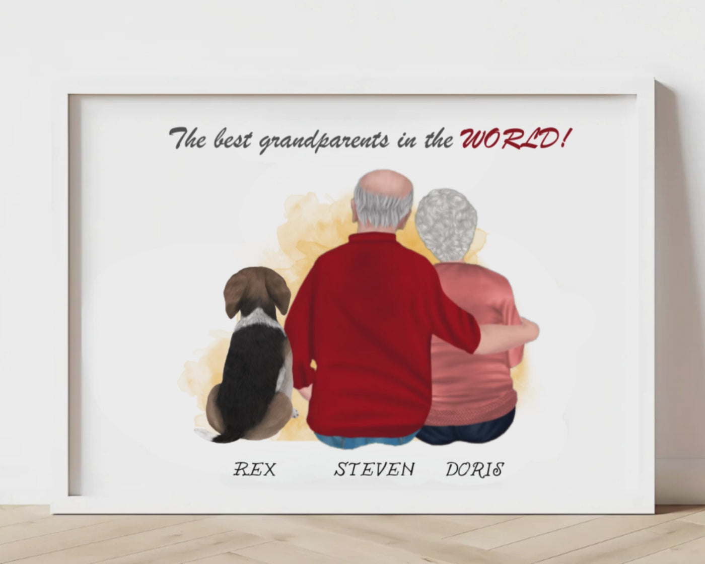 Personalized Christmas gift for Grandparents, Wall Art with Grand, Grandma