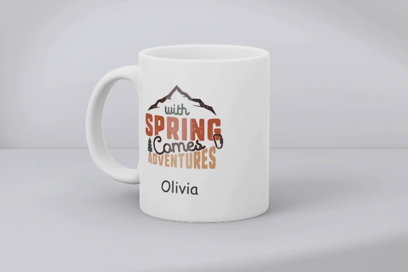 With Spring comes Adventures Ceramic Mug - Gift For Her - Personalised Mug