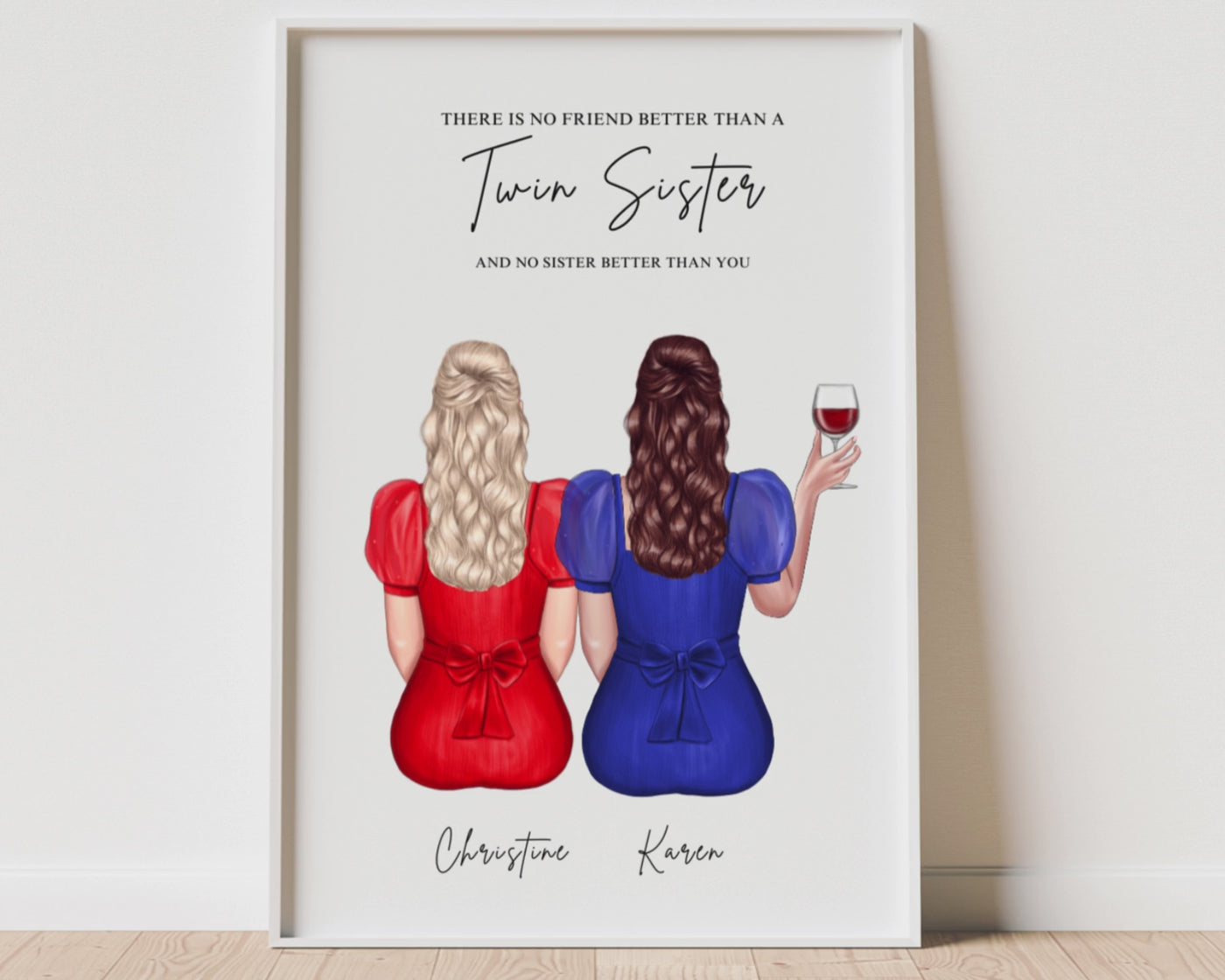 Personalized Christmas gift for Twin Sister, Sister birthday gift