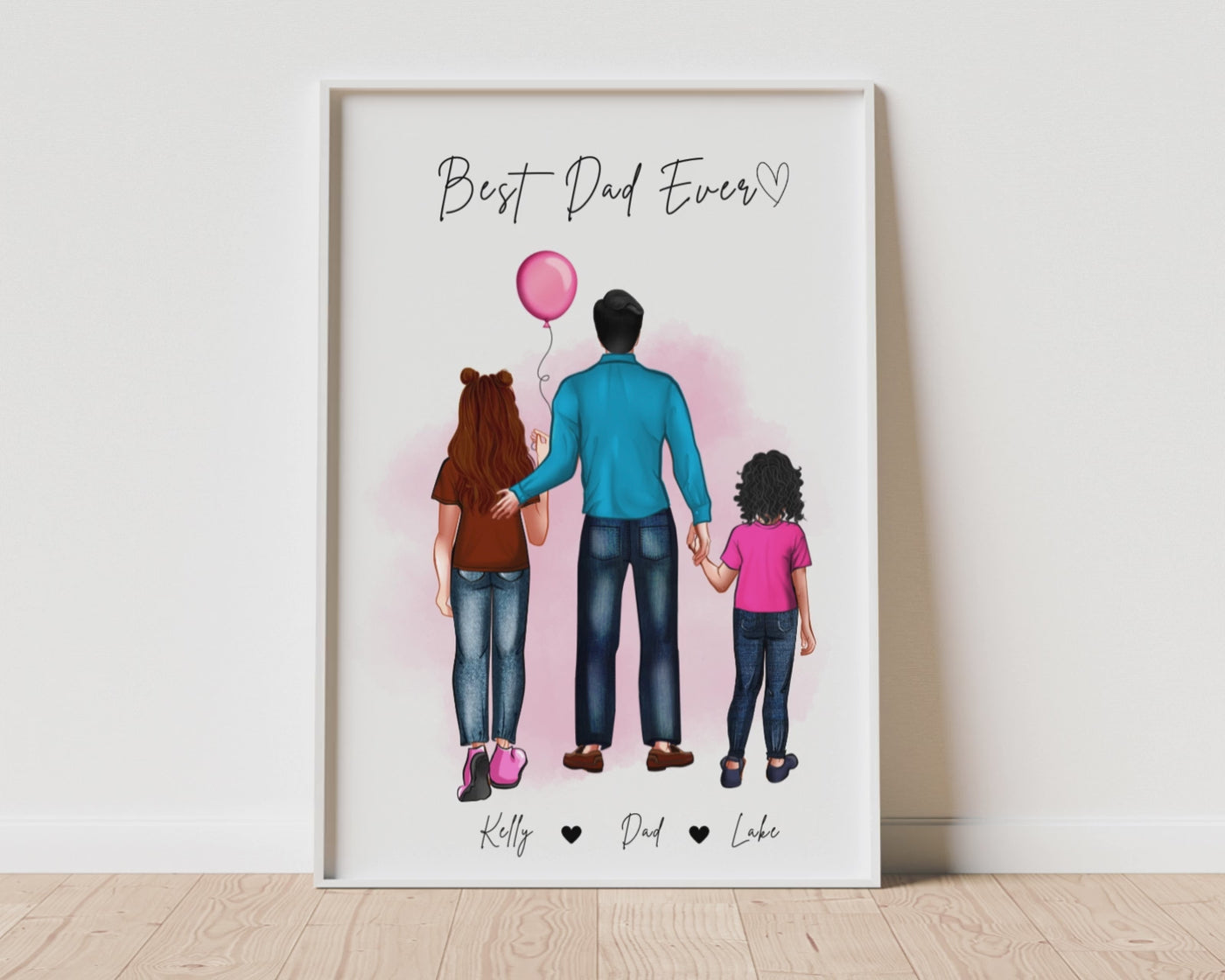 Personalisation Christmas gift from kids, Custom Wall Art Dad and  Family Frame