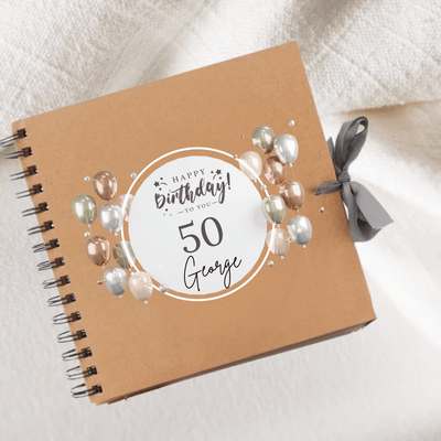 Birthday Brown Scrapbook Guest Book Boxed Birthday Gift Scrapbook