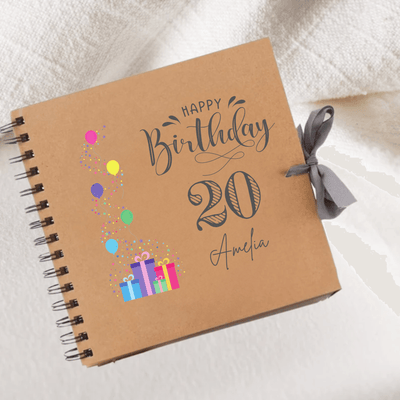 Birthday Brown Scrapbook Guest Book Boxed Birthday Gift Scrapbook