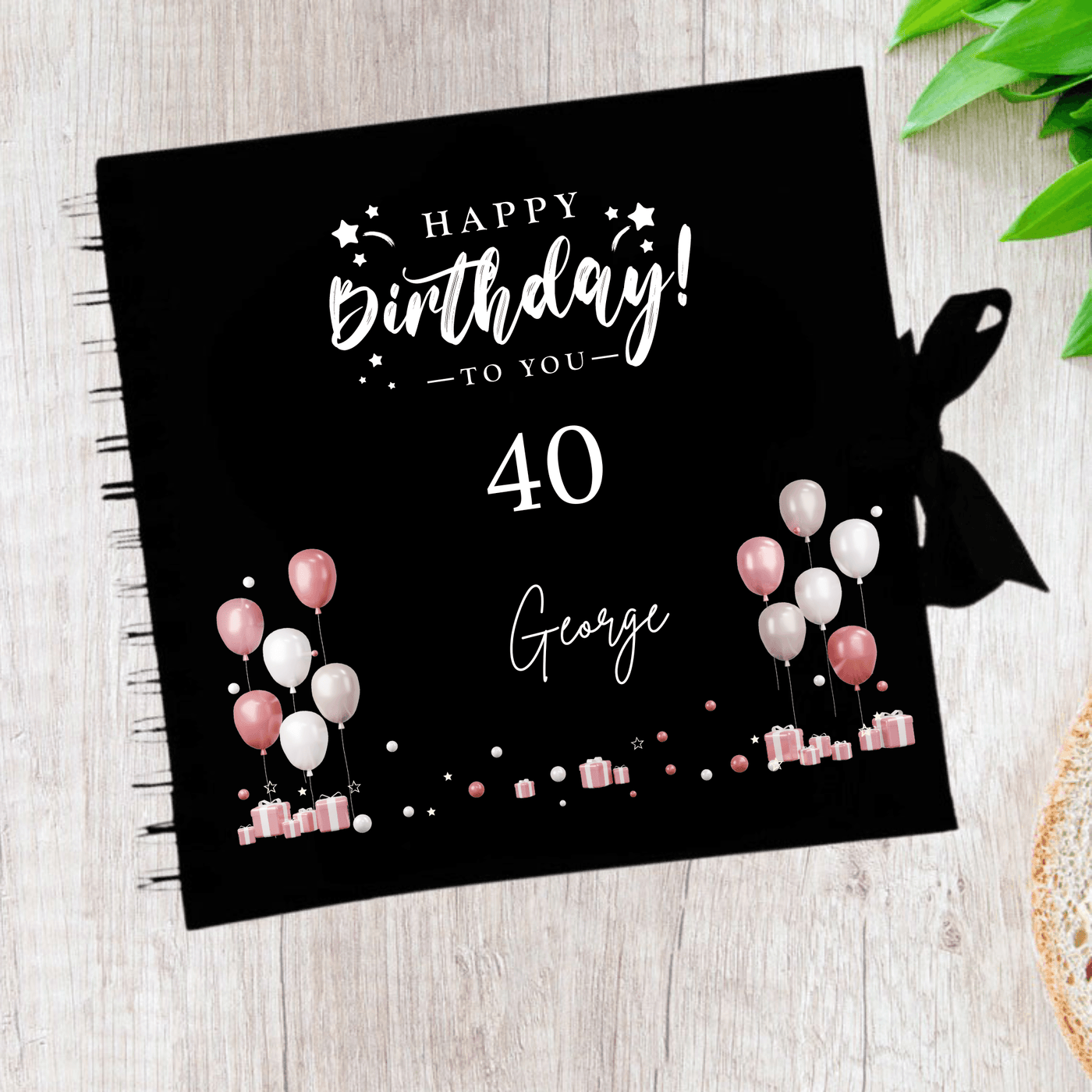Birthday Black Scrapbook Guest Book Boxed Birthday Gift Scrapbook