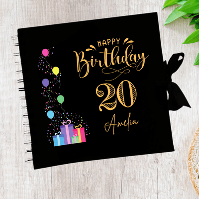 Birthday Black Scrapbook Guest Book Boxed Birthday Gift Scrapbook