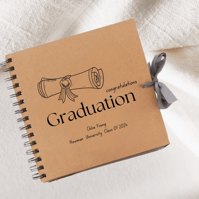 Graduation Brown Scrapbook Guest Book Boxed Graduation Gift Scrapbook