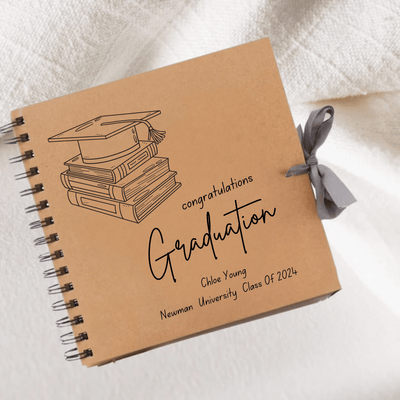 Graduation Brown Scrapbook Guest Book Boxed Graduation Gift Scrapbook