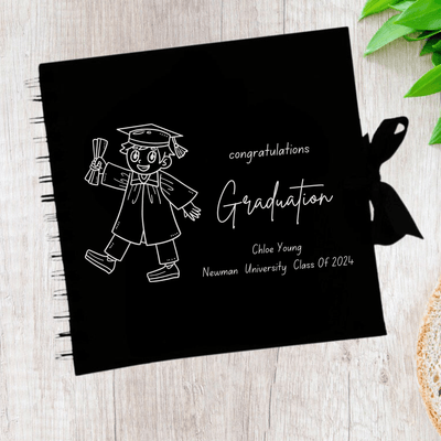 Graduation Black Scrapbook Guest Book Boxed Graduation Gift Scrapbook