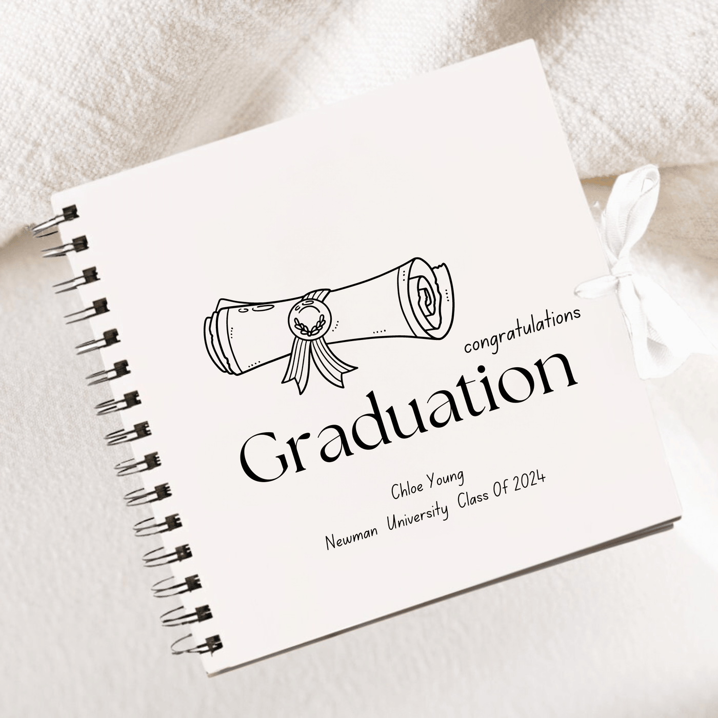 Graduation White Scrapbook Guest Book Boxed Graduation Gift Scrapbook