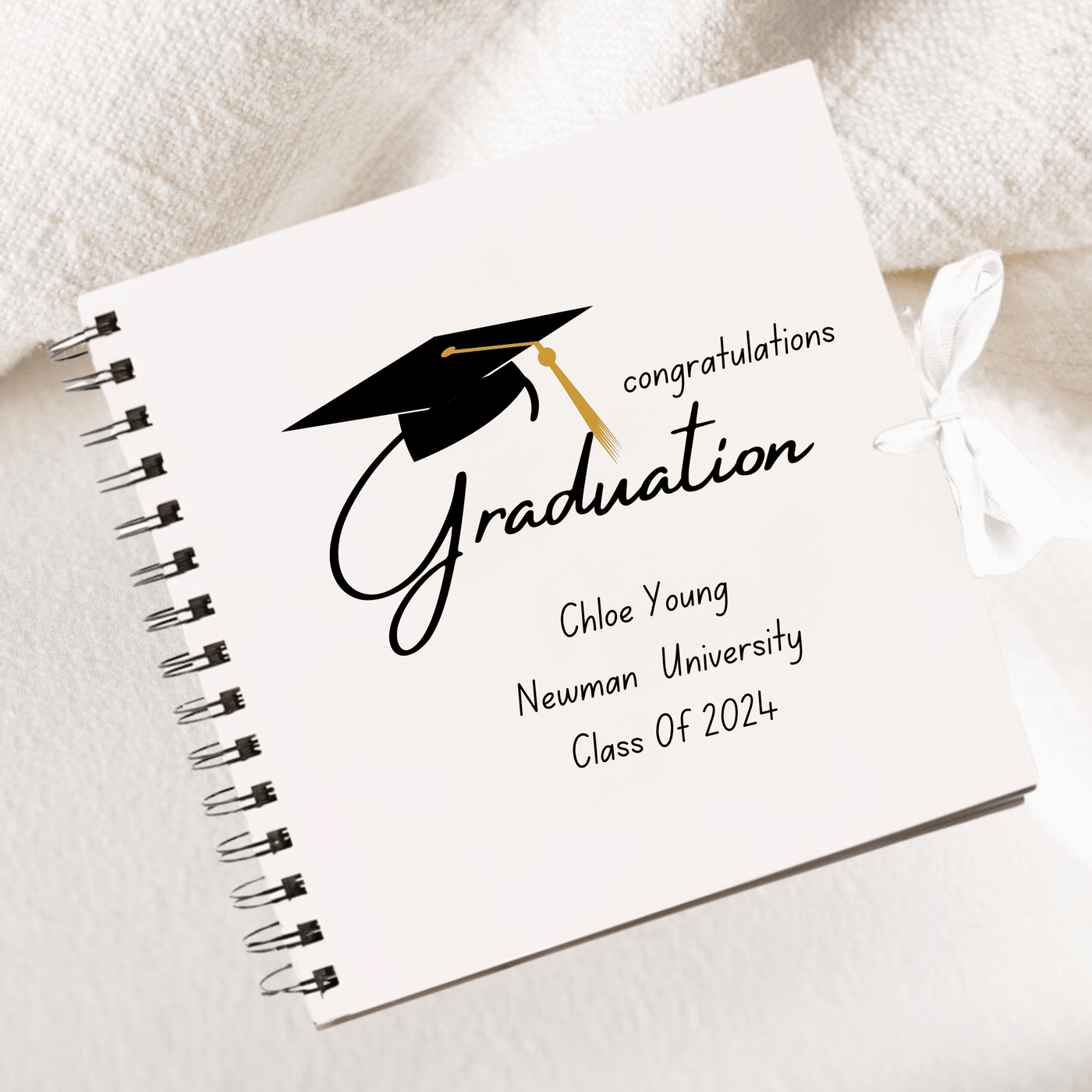 Graduation White Scrapbook Guest Book Boxed Graduation Gift Scrapbook