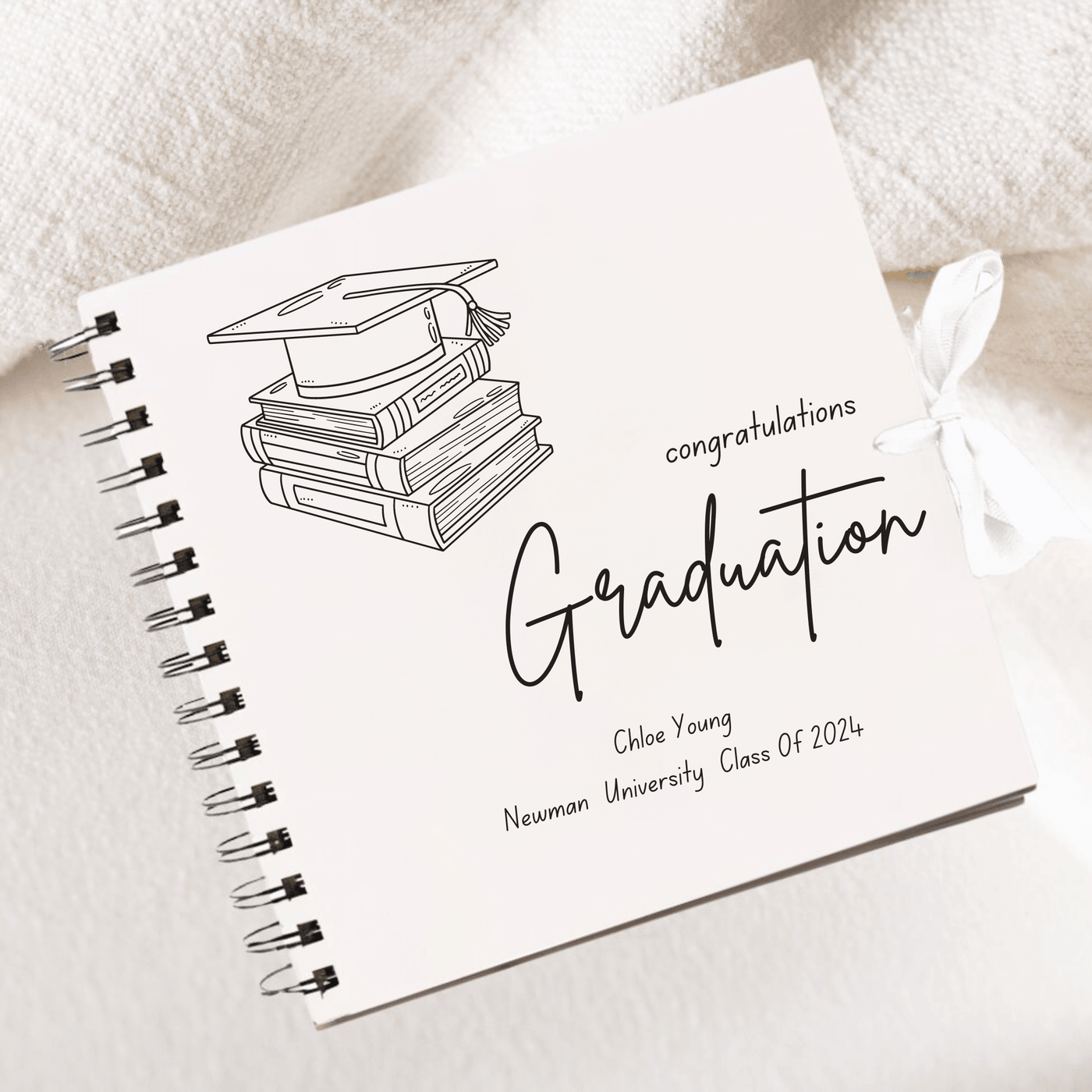 Graduation White Scrapbook Guest Book Boxed Graduation Gift Scrapbook