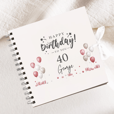 Birthday White Scrapbook Guest Book Boxed Birthday Gift Scrapbook