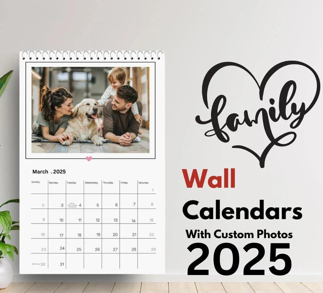 Modern Simple Playful Script Family Photos Calendar 2025