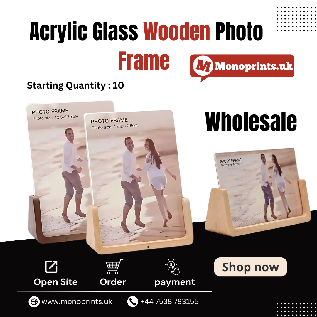 Wholesale U Shape Wooden Photo Frame Acrylic Glass Wooden Photo Frame Solid Wood Photo Frame